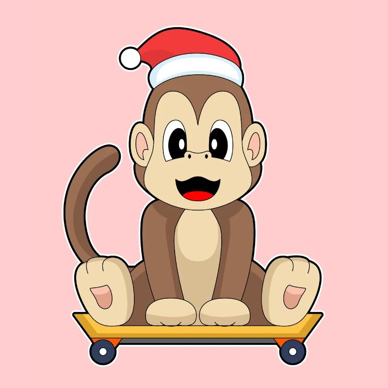 Planche à roulettes de Noël Monkey