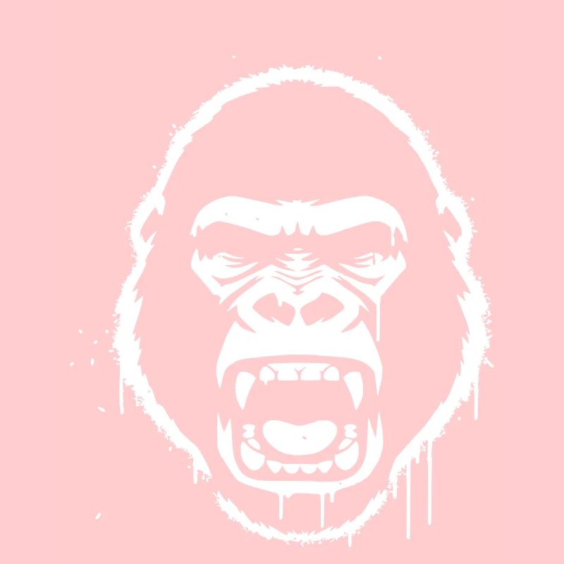 Furious Gorilla Stencil Grunge vector_path129