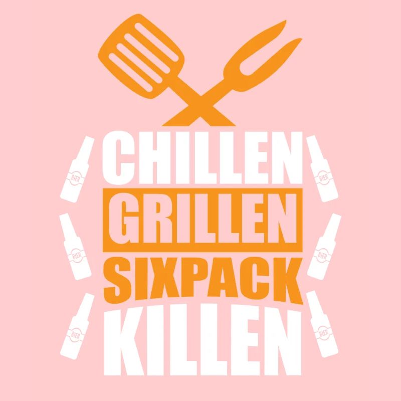 Chillen Grillen Sixpack killen / BBQ Spruch lustig
