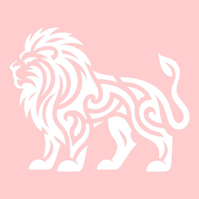 Lion with wild mane tattoo style