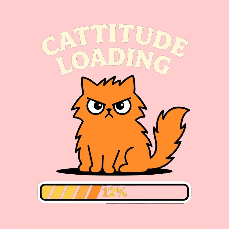 Cattitude Loading Katze mit schlechter Laune