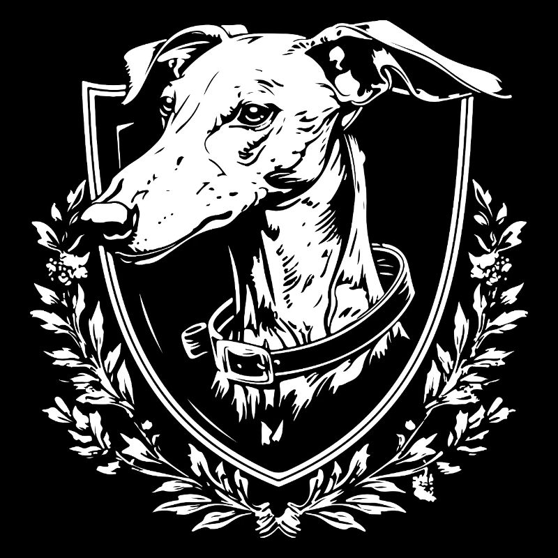Dog emblem with laurel