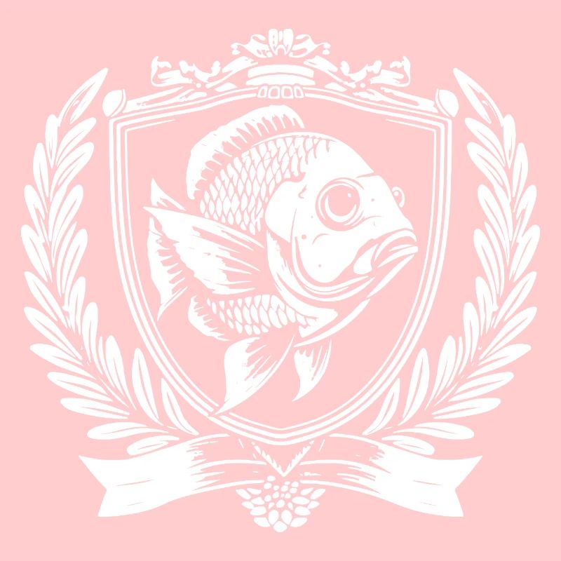 Fisch im Wappen mit Lorbeer