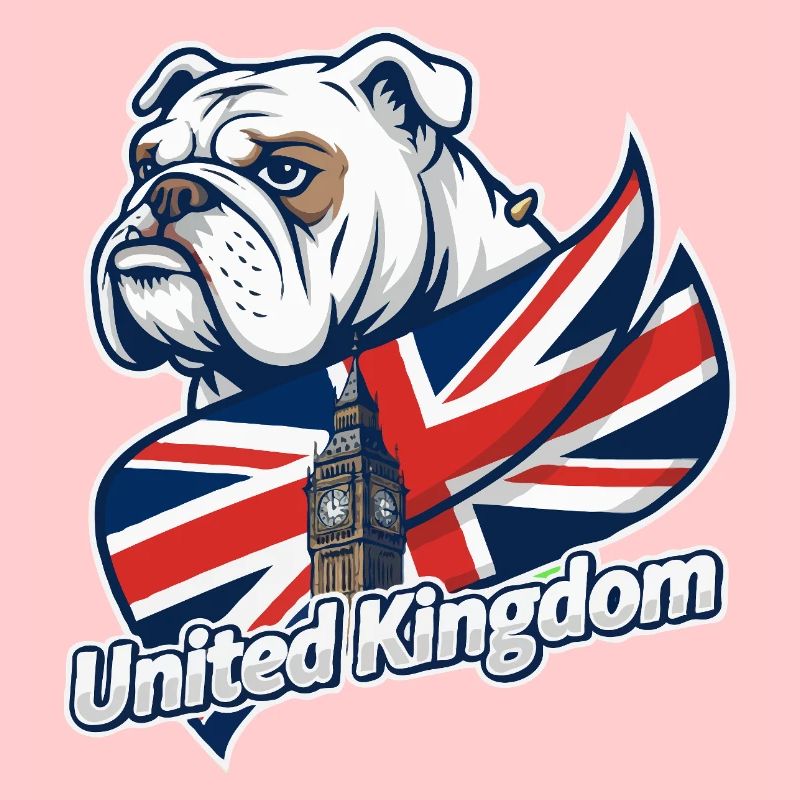 Bouledogue avec drapeau britannique et Big Ben