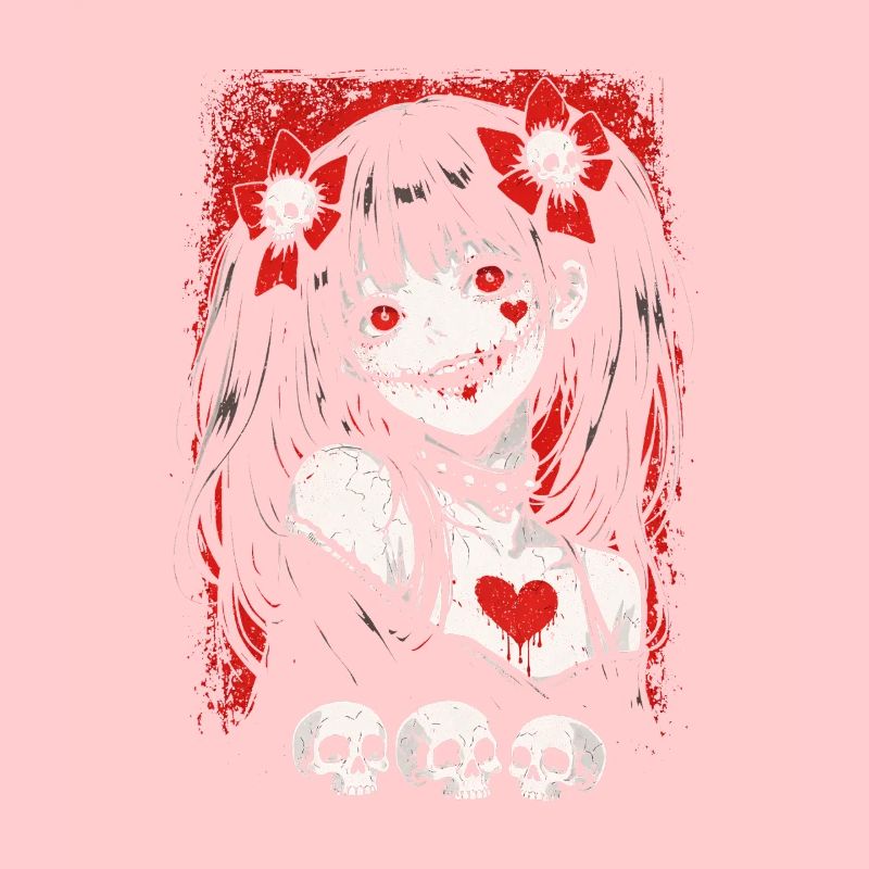 Japanisches Horror Anime Mädchen Gruseliges Goth