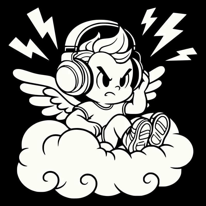 Musik Engel – Cherub mit Kopfhörern