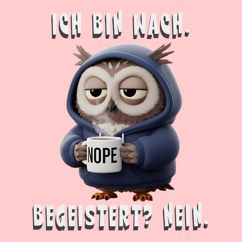 Schlafmüde Eule Hoodie NOPE Humor