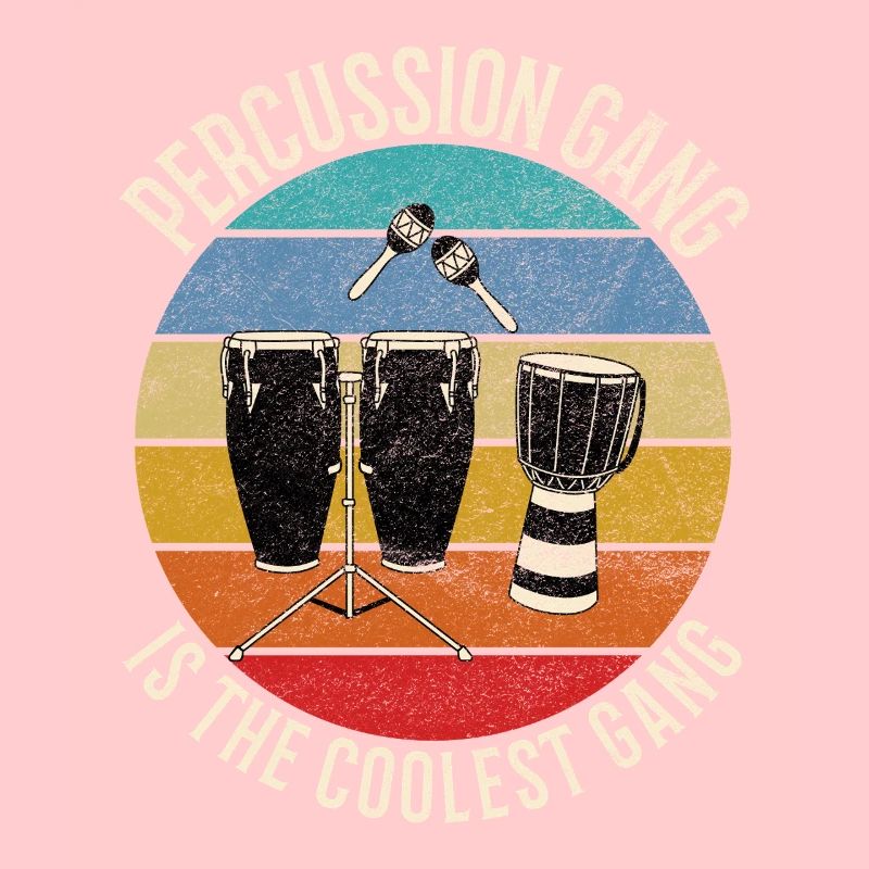 Percussion Gang Coolest Retro Sunset Drum Design