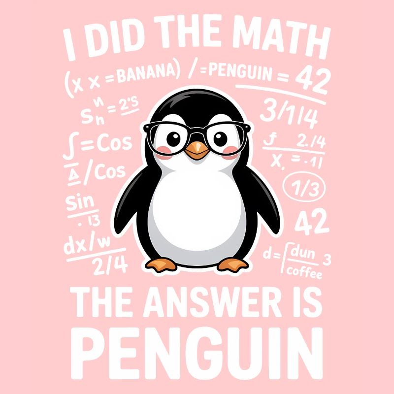 Math Sayings Penguin Funny Math Gift