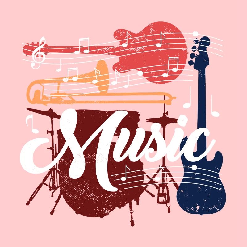 Motif musical vif avec instruments