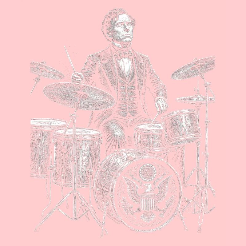 Franklin Pierce plays drums