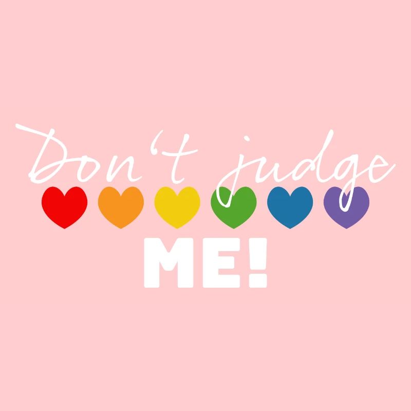 Regenbogenherzchen dont judge me weiss