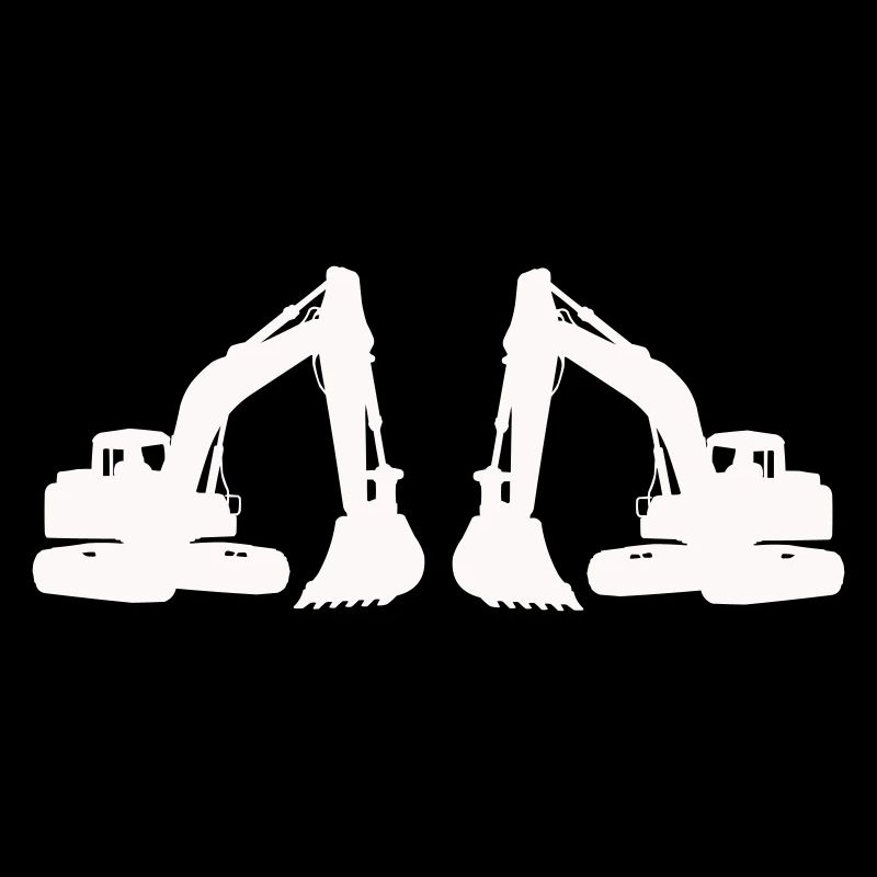 Doppel Bagger Silhouette
