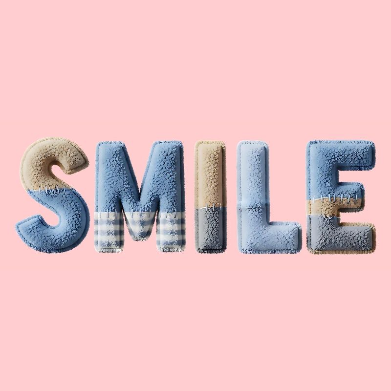 Smile Patchwork Trend Lettering Stil Handmade