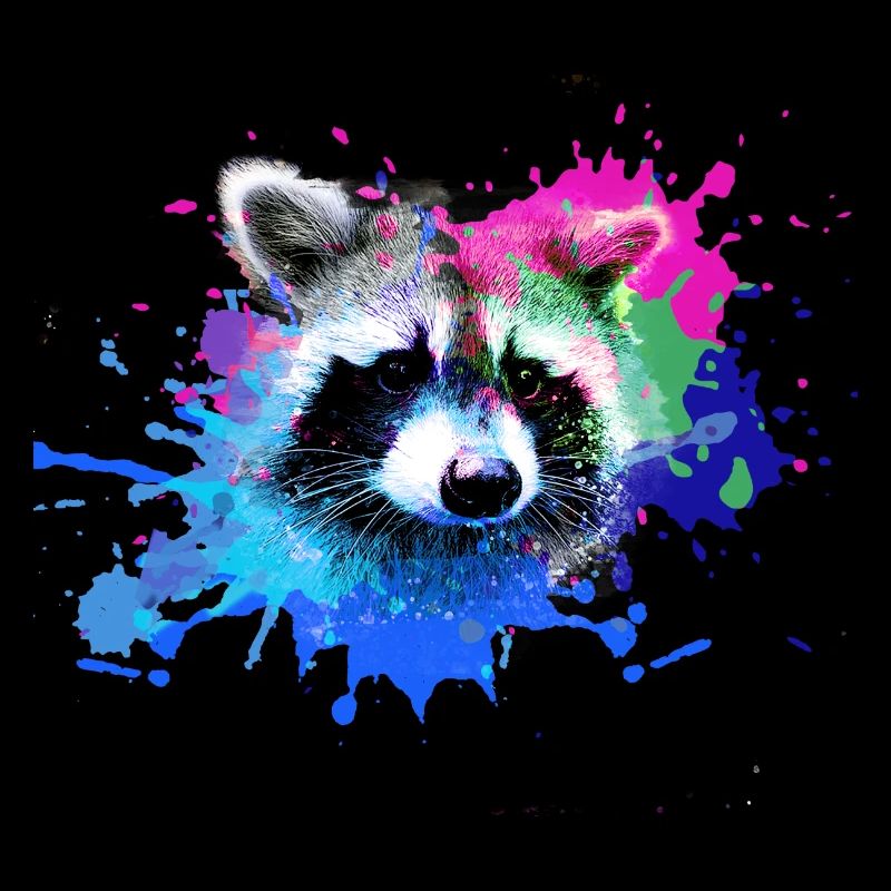 Raton laveur,Ours,Graffiti,Peinture,Coloré