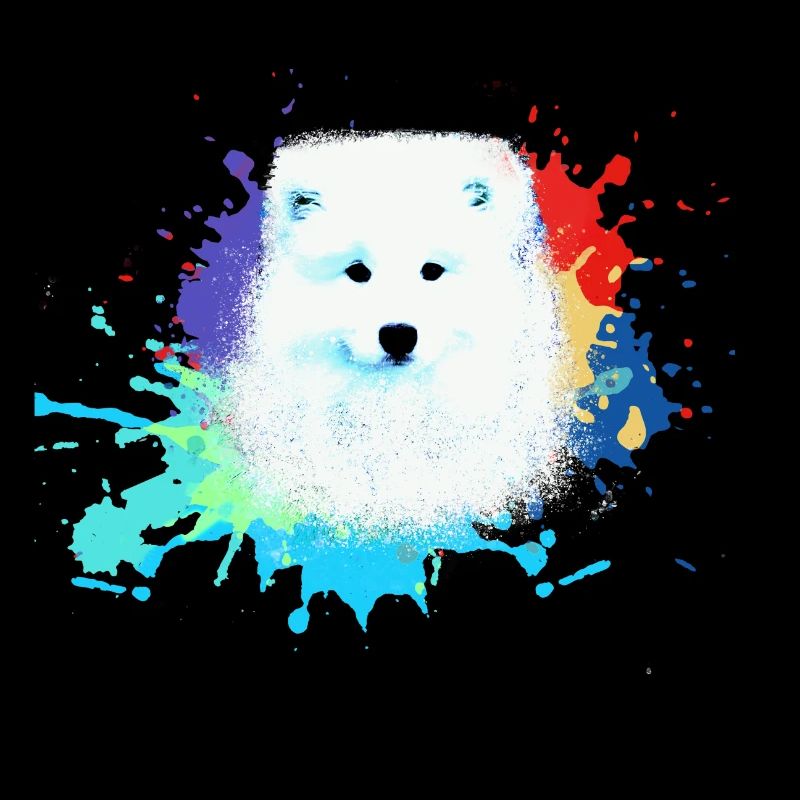 samojede, hund ,graffiti,malerei wolf,pastell,bunt