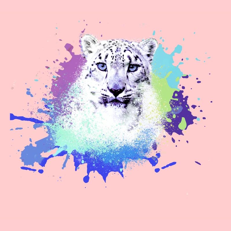 snow leopard,cat,leopard, jaguar,colorful