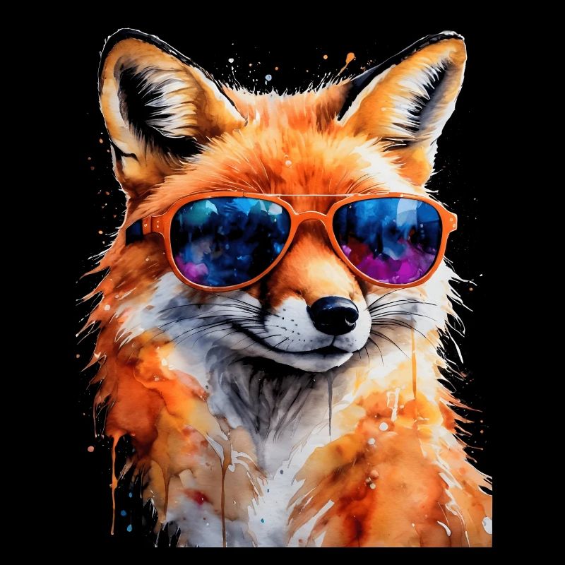 Fuchs Sonnenbrille Bunt Tier Design Print