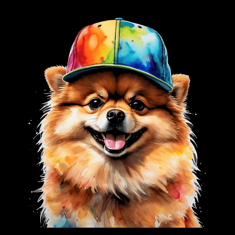 Pomeranian Zwergspitz Snapback Cap Hund Print