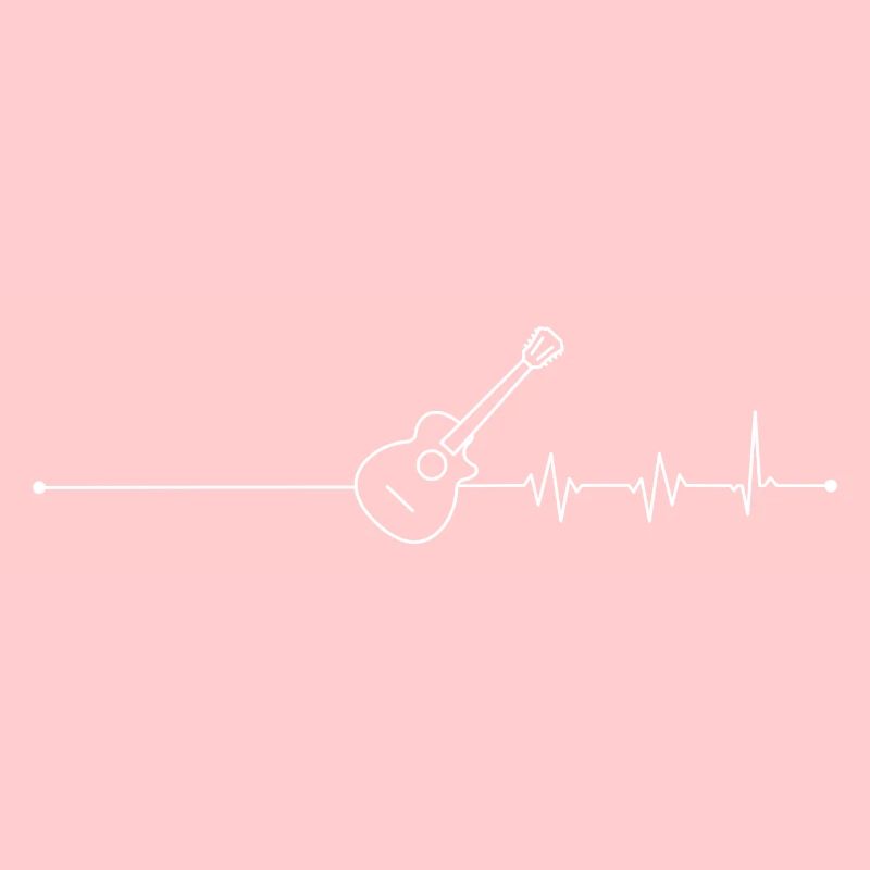 Guitar Heartbeat Line Art