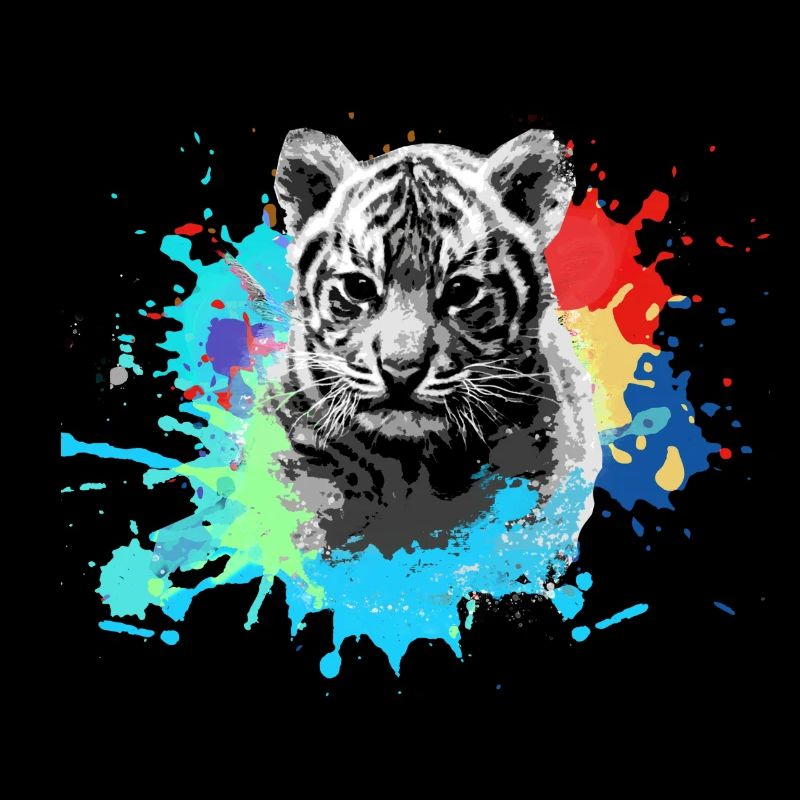 tigerbaby,tiger,blau,graffiti,malerei,klecks