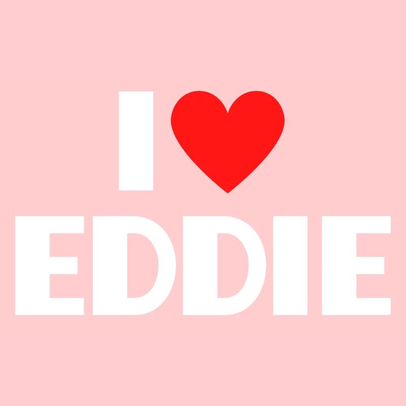 J’adore Eddie Red Heart Déclaration rétro