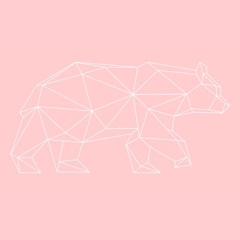 Grizzly bear in Triangle design (white)
