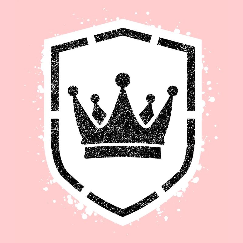 Sponge stencil Crown inside shild