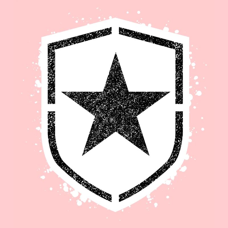 Sponge stencil Star inside shild