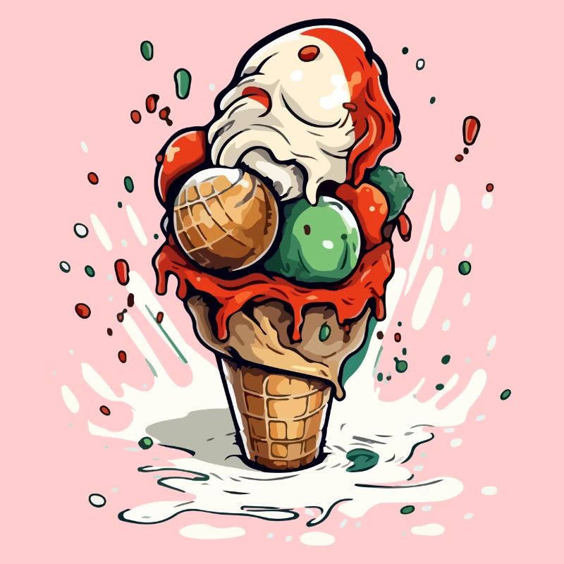 Cornet de glace myrtille pistache vanille