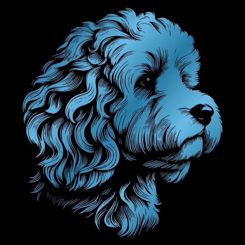 Cockerpoo Cocker Épagneul Caniche Portrait, Dessin