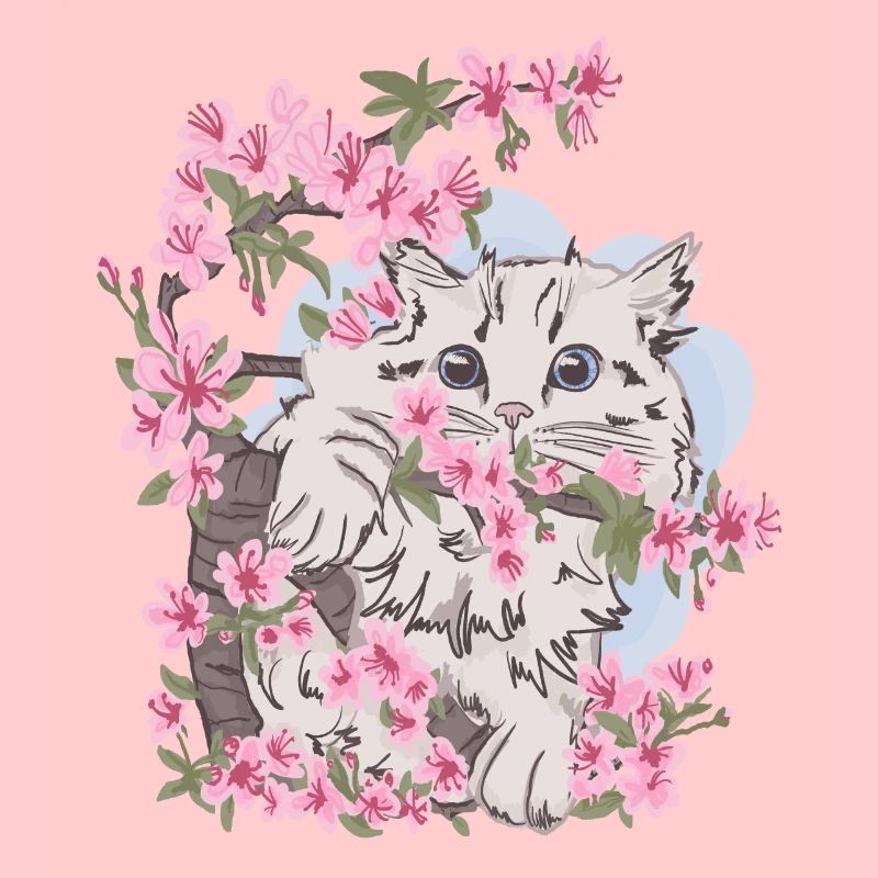 chats fleurs chats chat minou