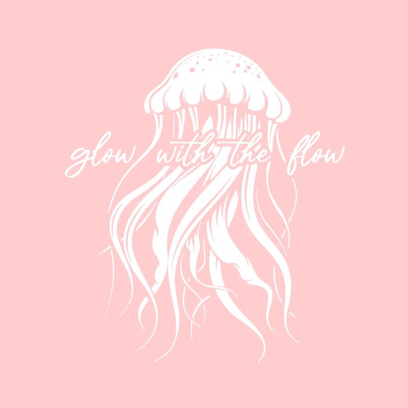 Glow With The Flow, Qualle mit Tentakeln, Spruch