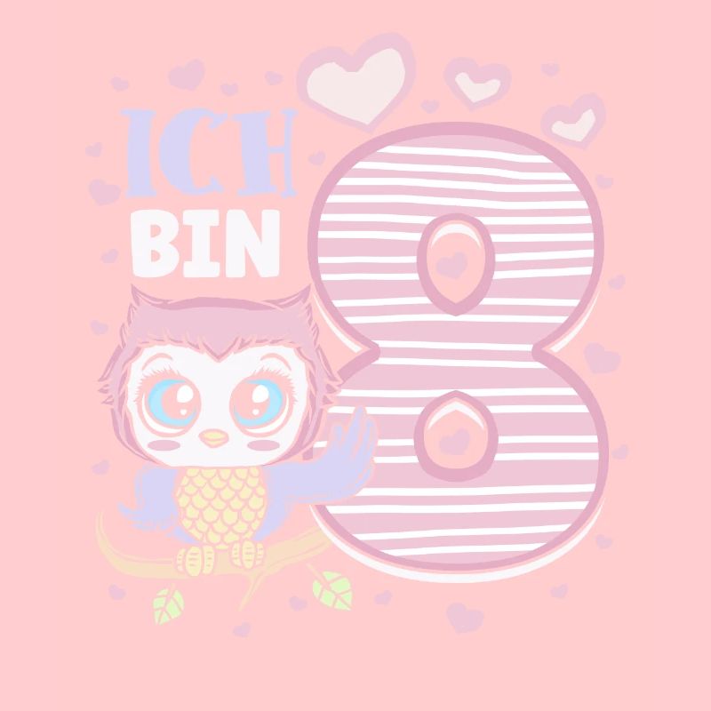 Achter Geburtstag Mädchen 8 Jahre Eule