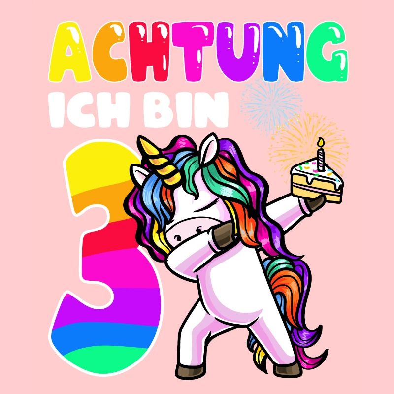 Dritter Geburtstag Mädchen 3 Jahre Einhorn