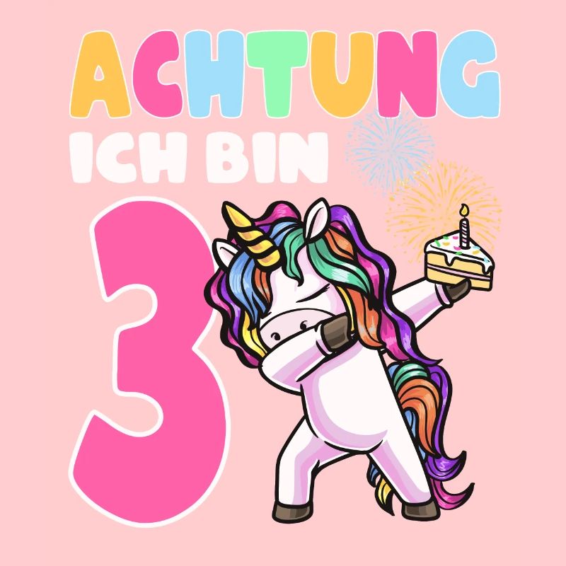 Dritter Geburtstag Mädchen 3 Jahre Einhorn