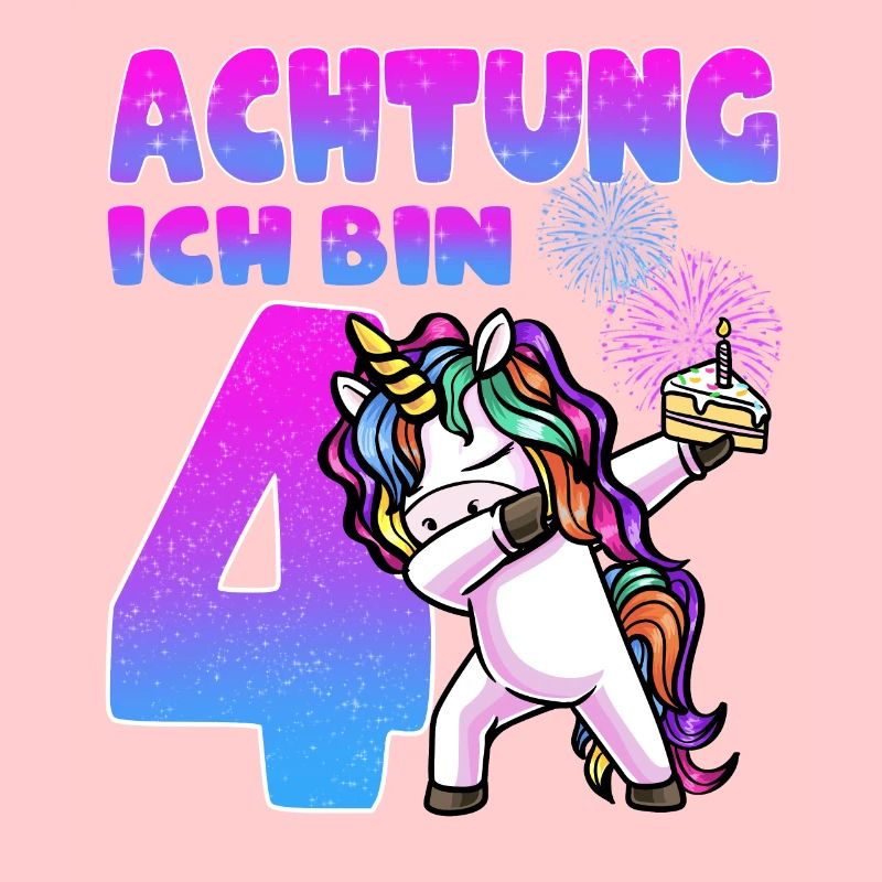 Vierter Geburtstag Mädchen 4 Jahre Einhorn