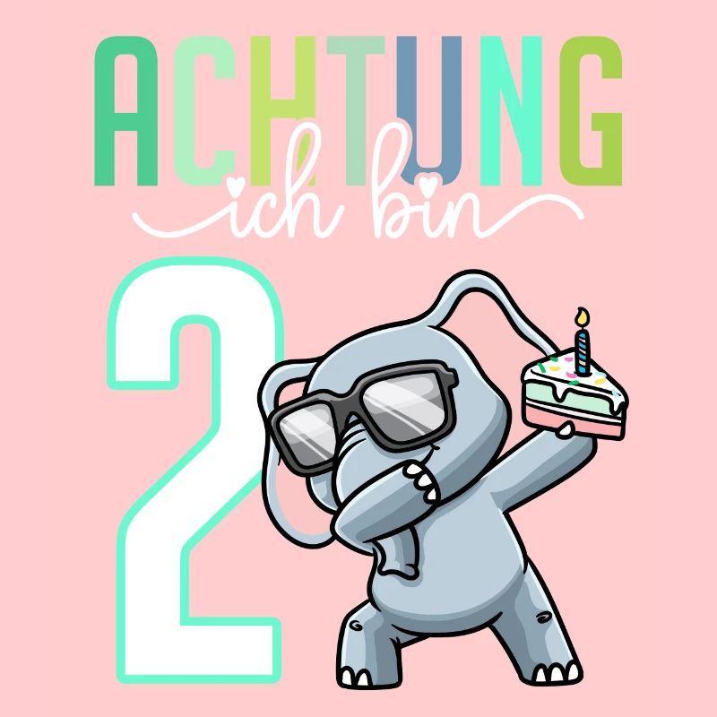 2. Geburtstag Mädchen 2 Jahre Elefant