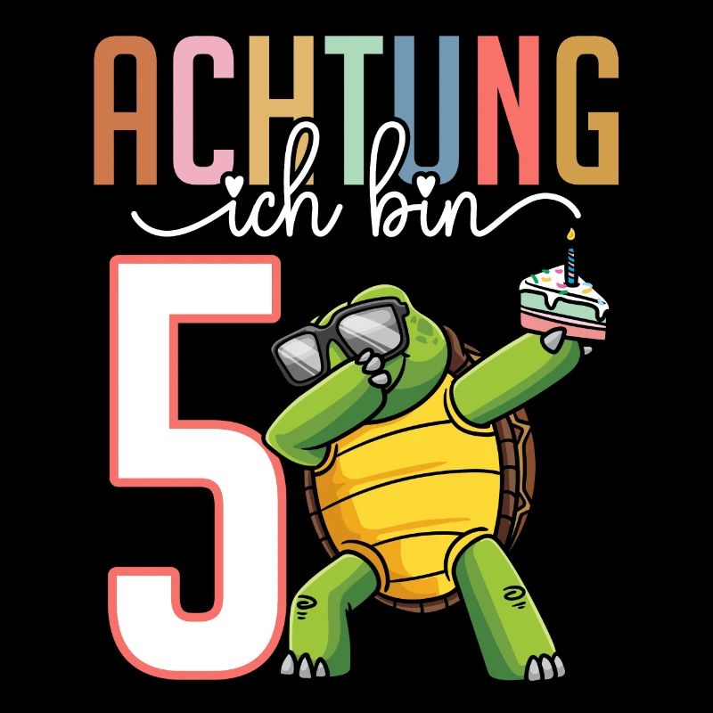 5. Geburtstag Junge Mädchen 5 Jahre Schildkröte