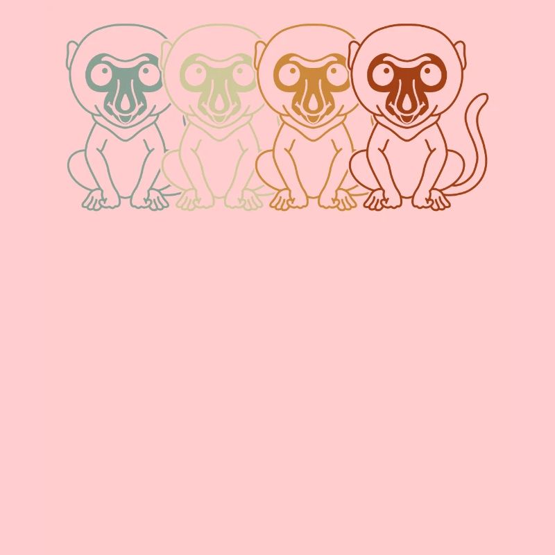 Retro Proboscis Monkey Ape Wildlife Zookeeper