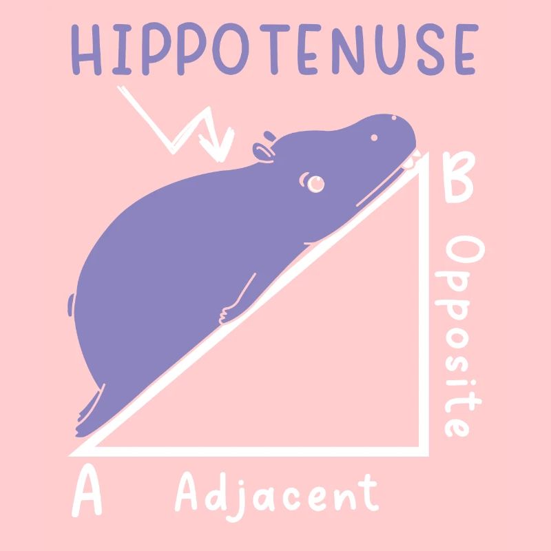 Hippotenuse Adjacent Hippopotame Amant Hippopotame