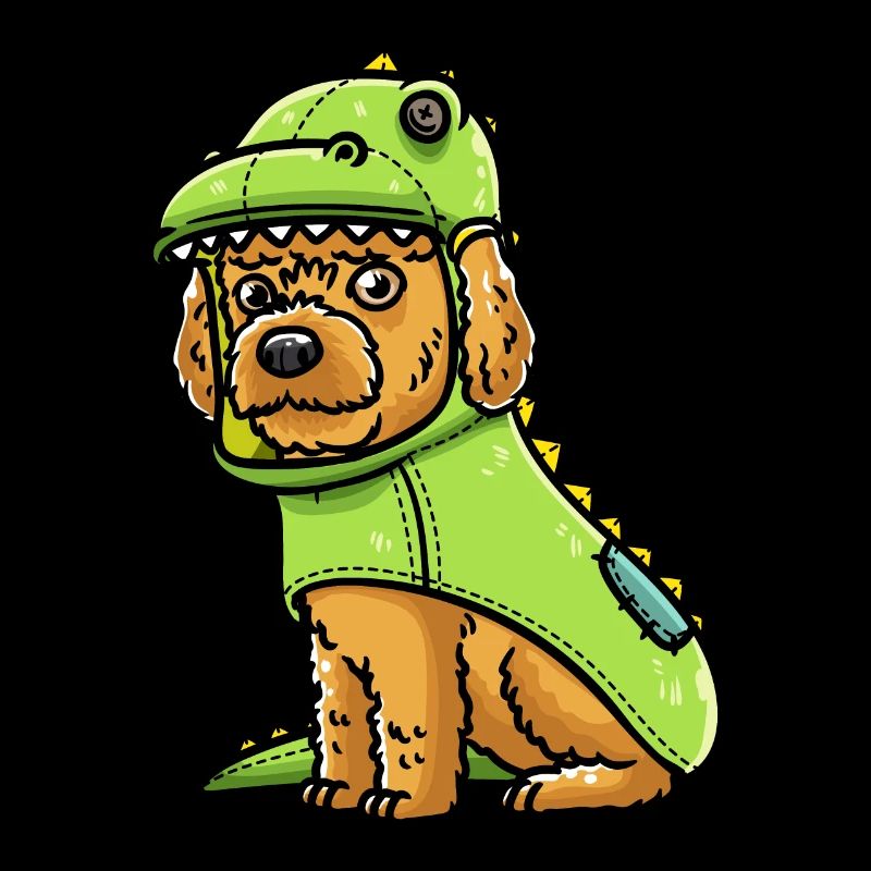 Cockapoo Hund Im Dinosaurier-Kostüm