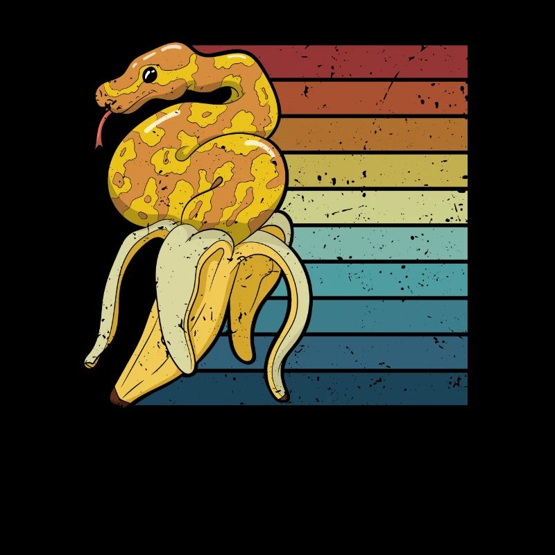 Retro Python Schlange Schuppenkriechtiere Banana