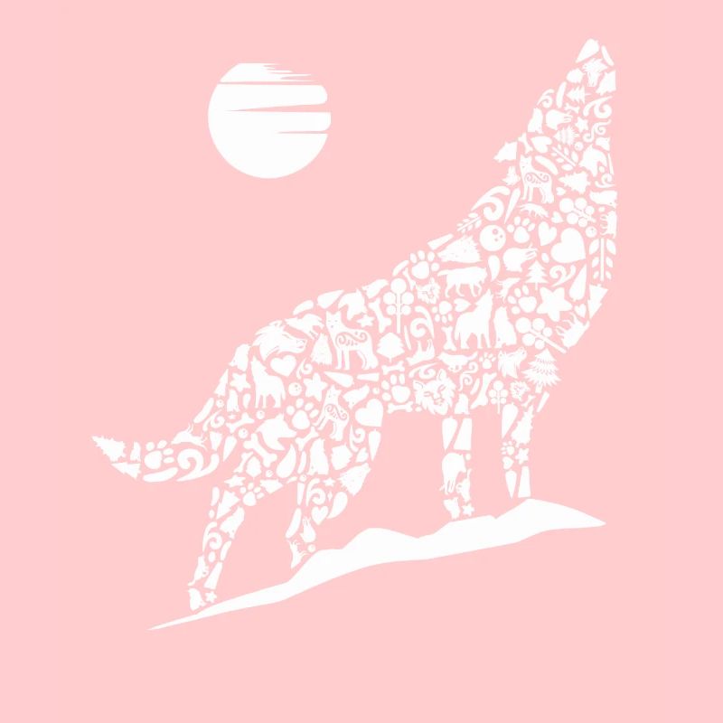 Heulender Wolf Wolfssilhouette Kinder Wölfe