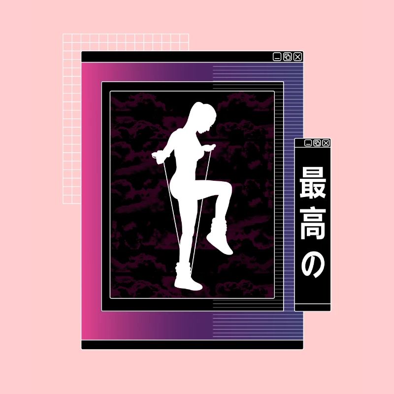 Vaporwave Metaverse Rope Jumping