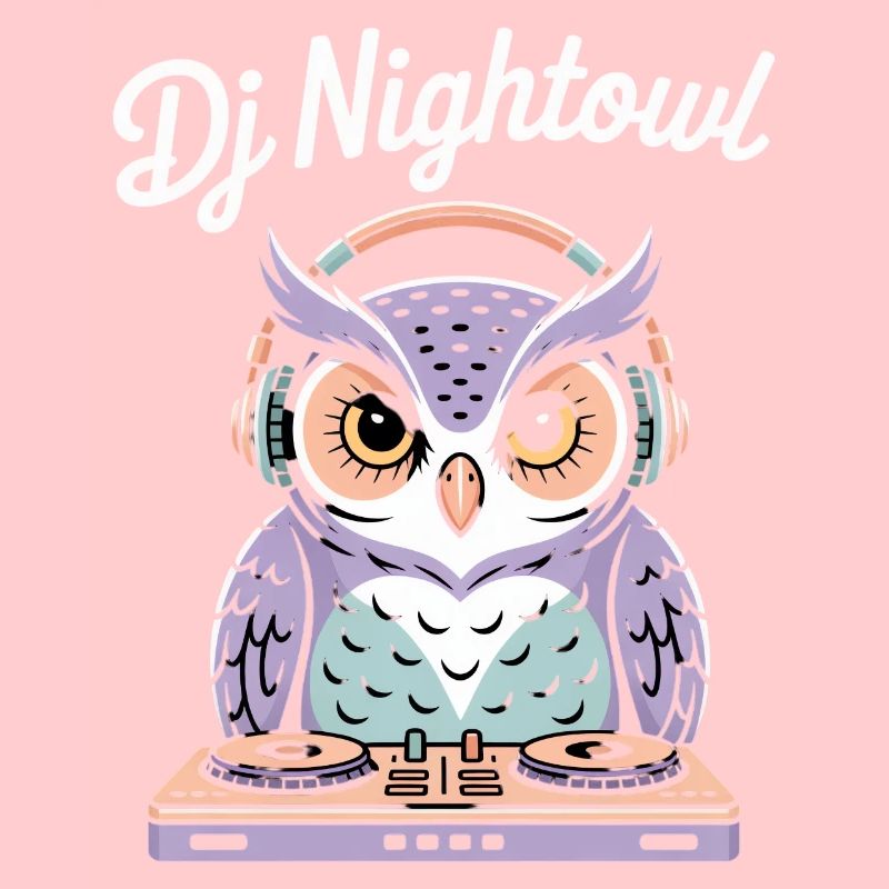Dj Nightowl Eule Mit Kopfhörern Am Mischpult