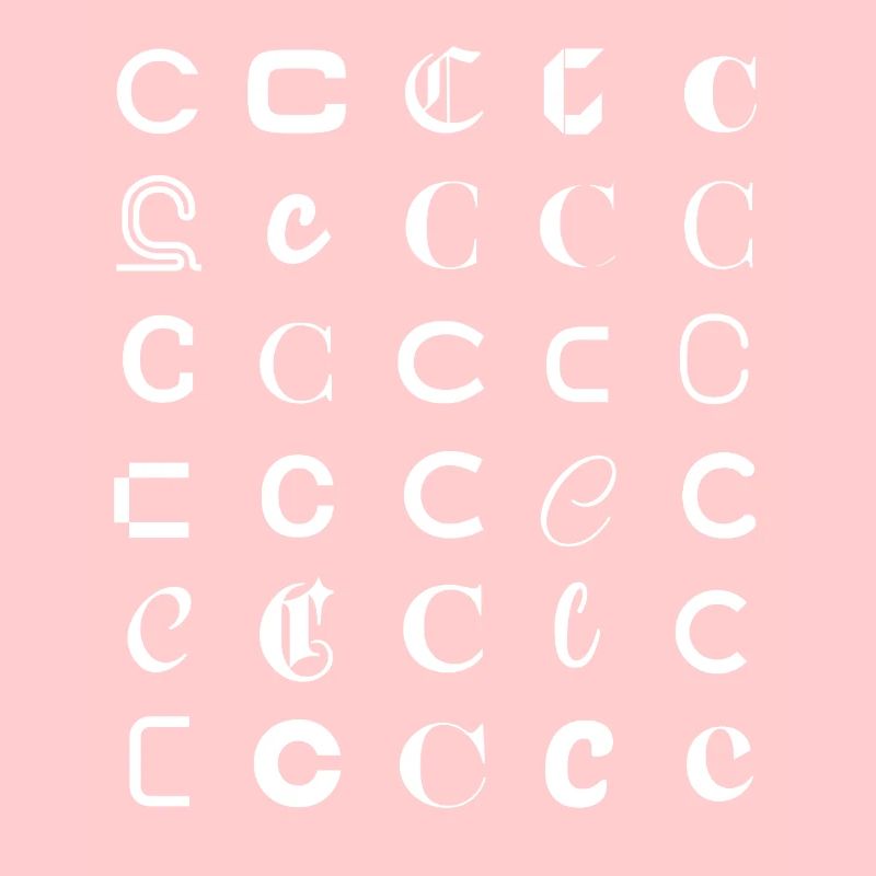 Typografie C-Glyphen-Monogramm-Satz
