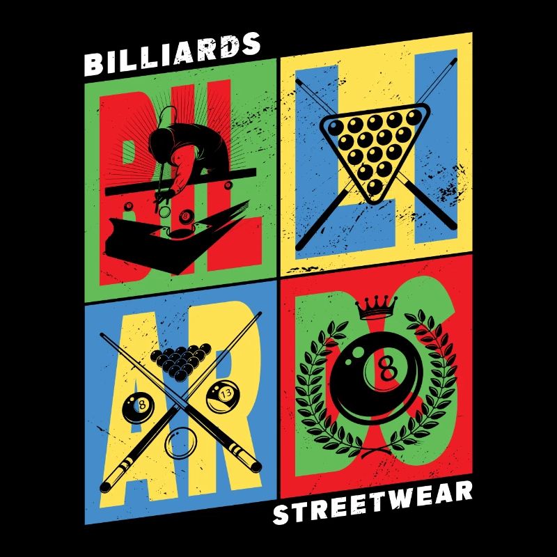 Billard Pool Snooker Queue Kugeln Vintage Retro