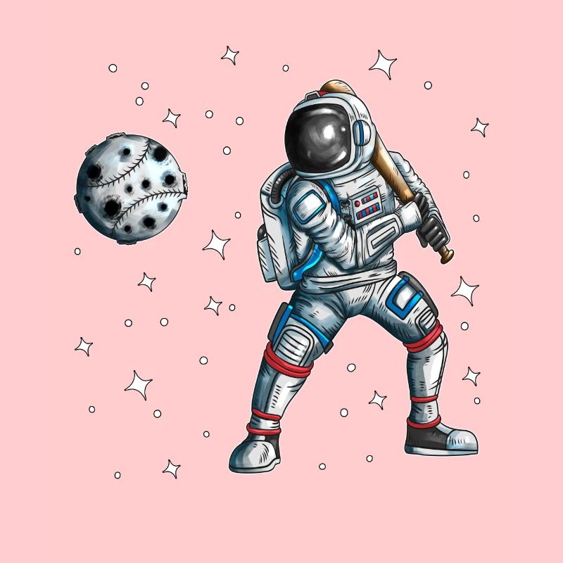 Astronaute Baseball Player Baseball Universe All