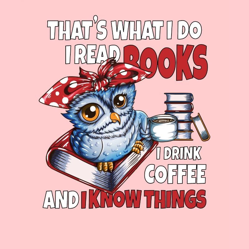 Owl with hot tea Comfortably reading a book
